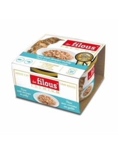 Filet de thon avec crevettes en gelée (85g) - Les filous