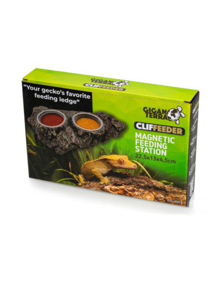 Cliffeeder 22,5×13×4,5 cm : station magnétique pratique pour alimentation terrarium.