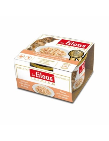 Filet de poulet avec saumon en gelée (85g) - Les filous