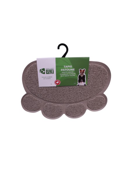 Tapis gamelle / litière patoune Taupe