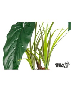 Plante artificielle sur pied pour terrarium, réaliste et sans entretien, parfaite pour décorer et rassurer vos reptiles.