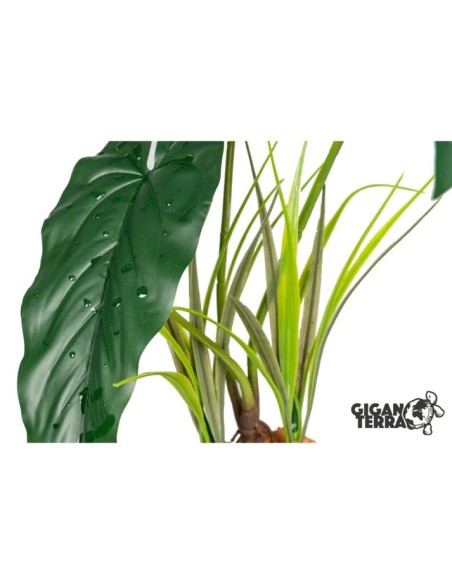 Plante artificielle sur pied pour terrarium, réaliste et sans entretien, parfaite pour décorer et rassurer vos reptiles.