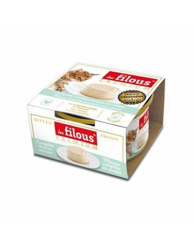Mousse complète au poulet pour chaton (85g) - Les filous