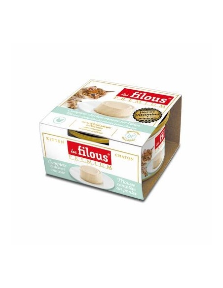 Mousse complète au poulet pour chaton (85g) - Les filous