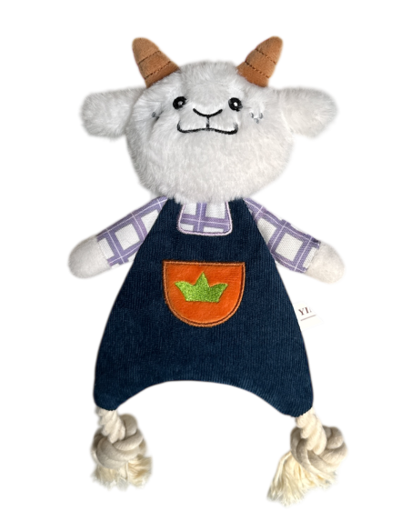 JOUET CORDE ET PELUCHE CHEVRE 36 CM