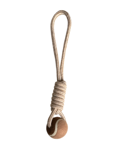 JOUET CORDE COTON ET BALLE TENNIS TRACTION 40 CM - jouet pour chiens