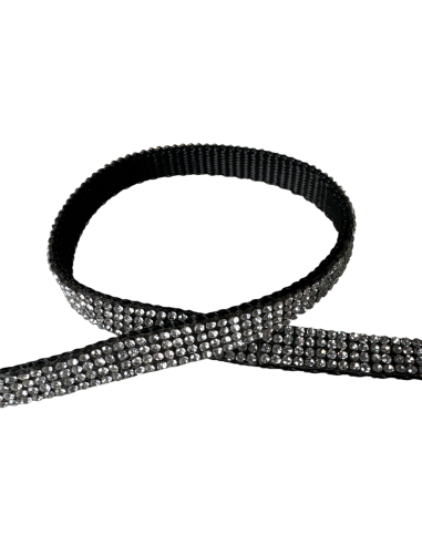 LAISSE ET HARNAIS CHAT GAROT 31-42 LAISSE 120CM NOIR ET STRASS