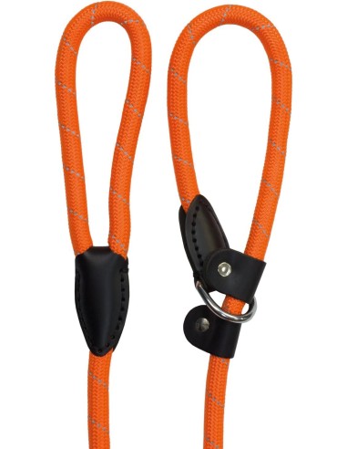 Laisse lasso en corde réfléchissante orange 1,2x120cm