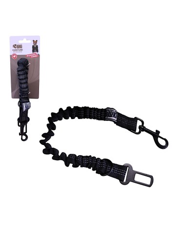Laisse/ceinture de sécurité auto réfléchissante noire