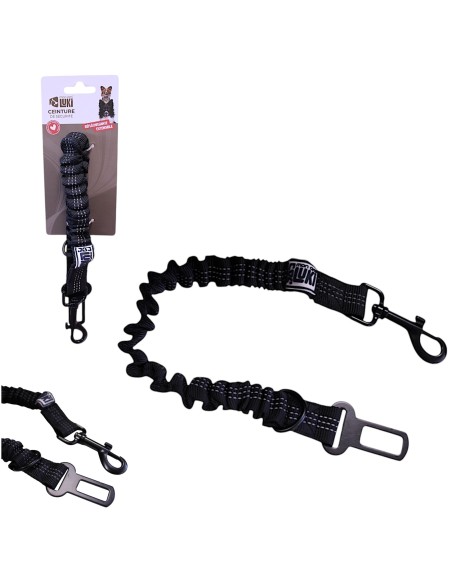 Laisse/ceinture de sécurité auto réfléchissante noire