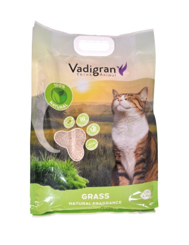 Litière à base d'herbes  GRASS 4.3kg / 6,35L Vadigran