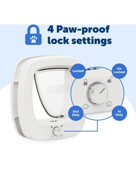 Chatière Porte Petsafe Big Cat 2.0 pour gros chat avec Système de Verrouillage à 4 positions