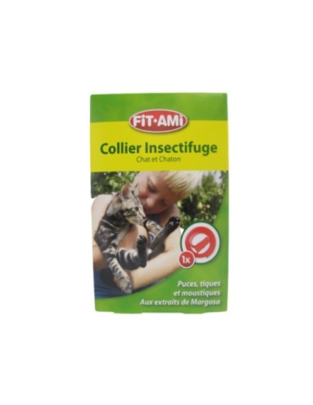 COLLIER INSECTIFUGE  pour chat  ou chaton FIT-AMI - en couleur