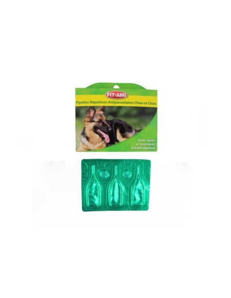 Pipettes répulsives insectifuges Chien et Chiot - FIT-AMI