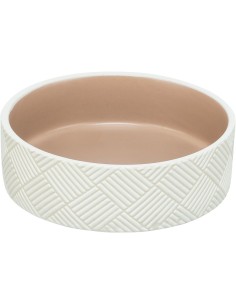 Gamelle en céramique blanc/beige pour chien et chat