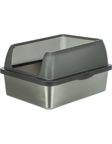 Bac à litière en acier inoxydable Niro – intérieur lisse, 40 × 29 × 52 cm