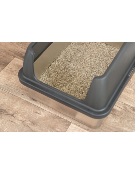 Bac à litière en acier inoxydable Niro – intérieur lisse, 40 × 29 × 52 cm