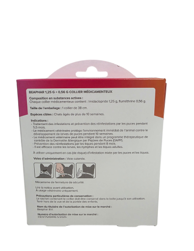Collier  médicamenteux pour chats Beaphar - Formulé à base d’imidaclopride
