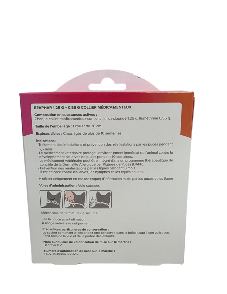 Collier  médicamenteux pour chats Beaphar - Formulé à base d’imidaclopride