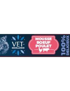 Mousse pour chats au bœuf et poulet - lot de 24 boites dont 4 gratuites
