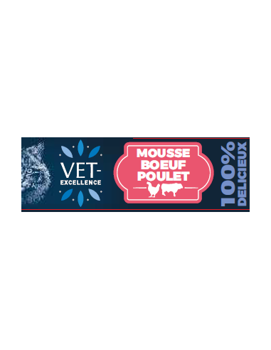 Mousse pour chats au bœuf et poulet - lot de 24 boites dont 4 gratuites