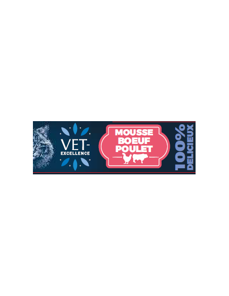 Mousse pour chats au bœuf et poulet - lot de 24 boites dont 4 gratuites