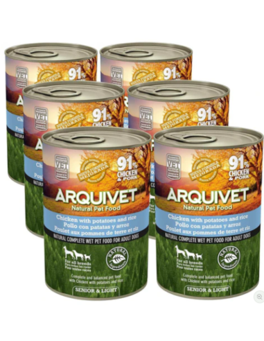 Pâté léger au poulet et au porc avec pommes de terre pour chiens âgés ou en surpoids - Senior Light 400g