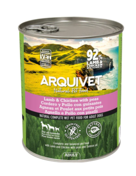 Pâté d'agneau et de poulet aux petits pois 800g