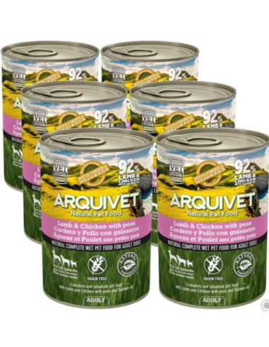Pâté d'agneau et de poulet aux petits pois 800g