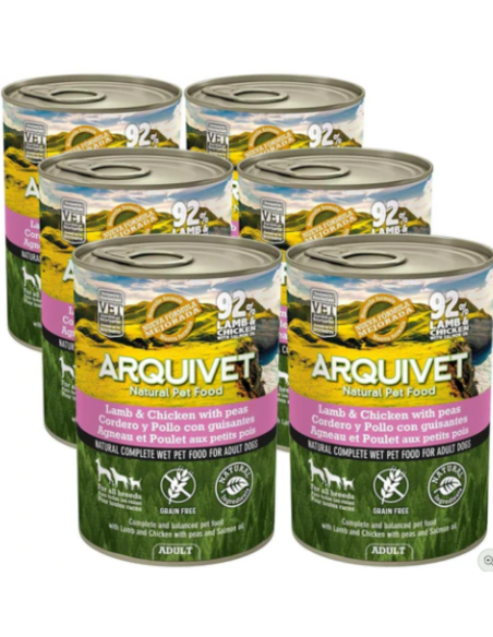 Pâté d'agneau et de poulet aux petits pois 800g