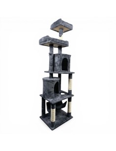 Arbre à chat grande taille 48x40x170 cm - couleur au choix: anthracite ou écru