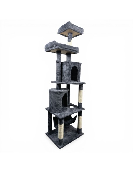 Arbre à chat grande taille 48x40x170 cm - couleur au choix: anthracite ou écru