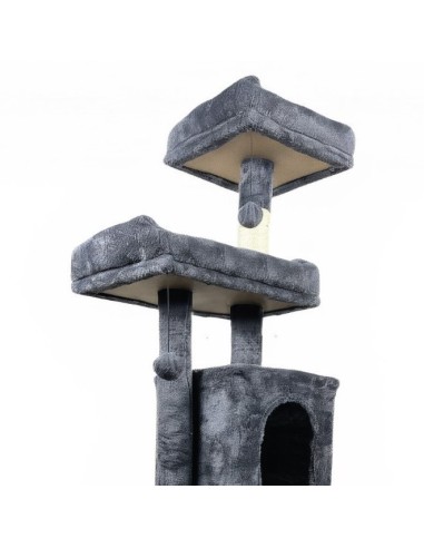Arbre à chat grande taille 48x40x170 cm - couleur au choix: anthracite ou écru