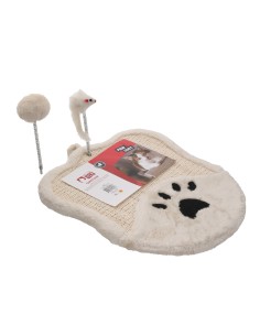 GRIFFOIR A CHAT AVEC 2 JOUETS ECRU
