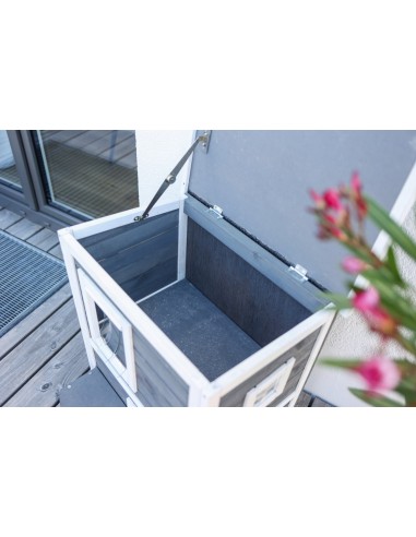 Maison d'extérieur pour chat à deux étages en bois
