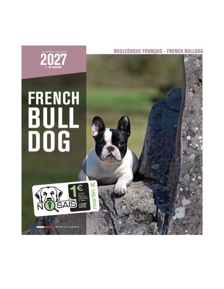 Calendrier chien 2027 - Bouledogue français - Martin