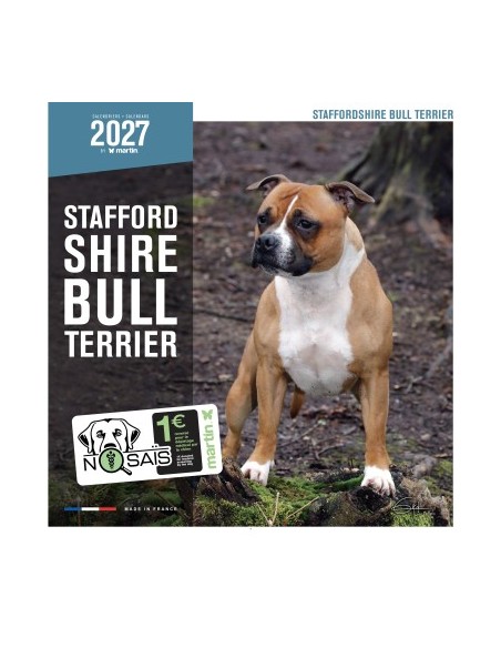Calendrier chien 2027 - Stafford Shire Bull Terrier - Martin