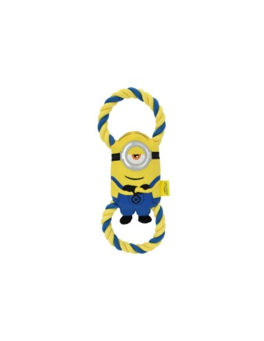 Jouet Minion pour chien avec pouic et cordes | 30 cm