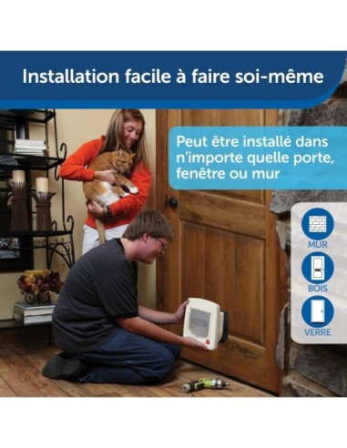 Chatière Magnétique PetSafe Deluxe Staywell pour Chat avec Système de Verrouillage à 4 positions