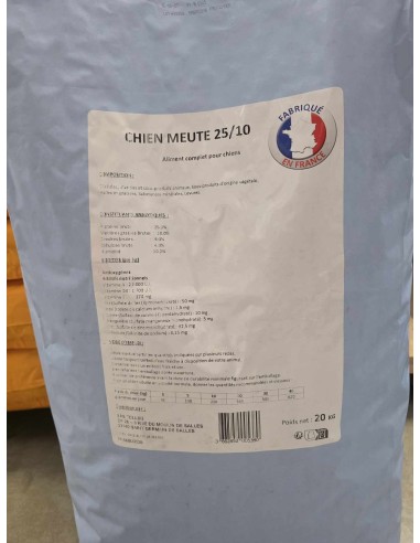 Croquettes chien meute France 25-10  20Kg