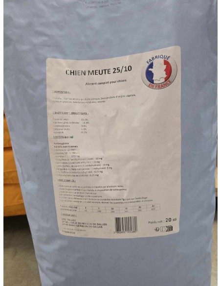 Croquettes chien meute France 25-10  20Kg