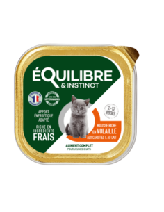 Mousses riches en volailles et aux carottes pour chaton