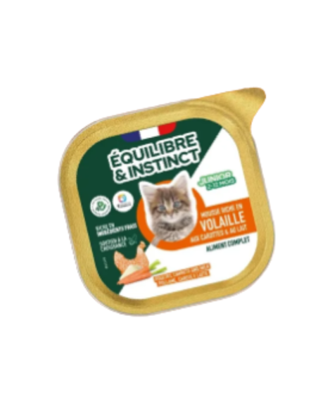 Mousses riches en volailles et aux carottes pour chaton