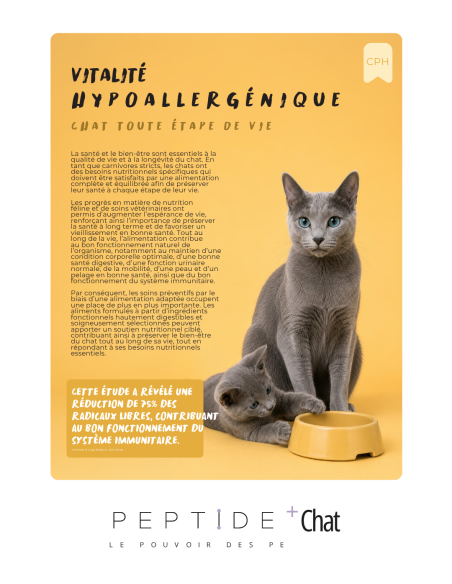 Croquettes vétérinaires Peptide+ tout stade de vie chat Vitalité Hypoallergénique - INSTINCTIV CROC