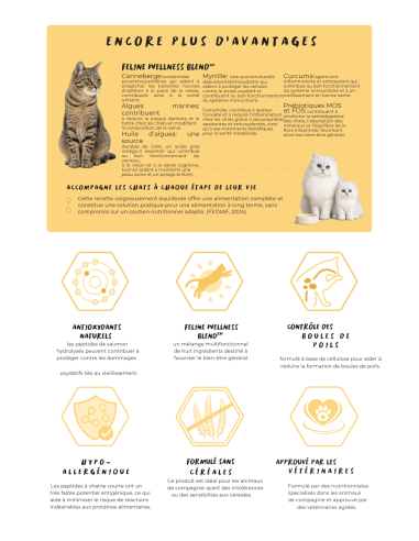 Croquettes vétérinaires Peptide+ tout stade de vie chat Vitalité Hypoallergénique - INSTINCTIV CROC