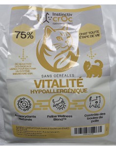 Croquette vétérinaires Peptide+ tout stade de vie chat Vitalité Hypoallergénique - INSTINCTIV CROC
