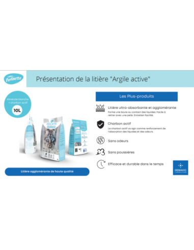 Litière Minérale Argile Active Perlinette en sac de 10litres