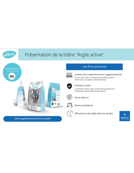 Litière Minérale Argile Active Perlinette en sac de 10litres