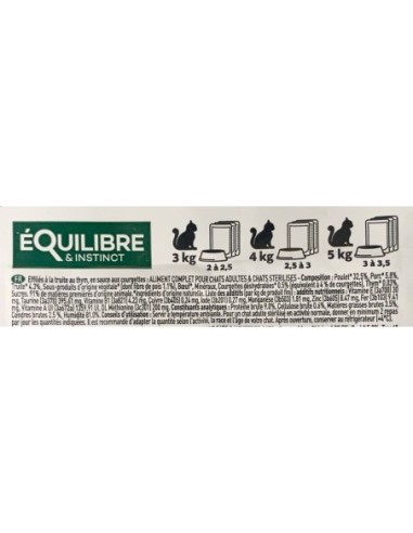 EFFILÉS "SÉRÉNITÉ" À LA TRUITE, COURGETTES & THYM POUR CHAT STÉRILISÉ