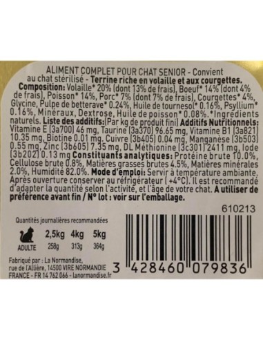 Pâtées riches en volaille & aux courgettes - chats âgés